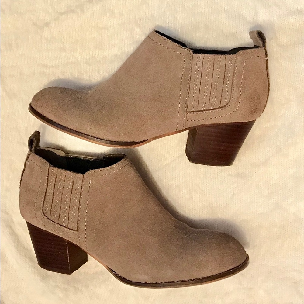 Light brown suede Dolce Vita ankle booties